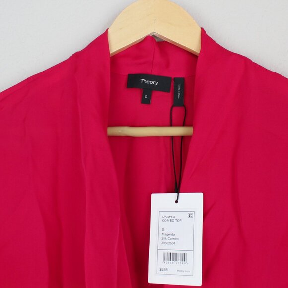 NEW Theory Silk Draped Combo Wrap Top - for Work or Date Night - Picture 4 of 7